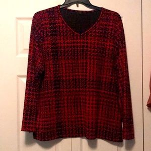 Red plaid blouse